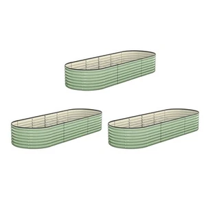 Livsip 3x Garden Bed 240x80x56cm Planter Box Raised Container Galvanised Green - Picture 1 of 7