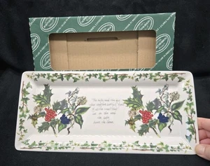 Portmeirion Holly & Ivy Sandwich Tray, Rectangular 11.5" x 5.25", NEW in Box - Picture 1 of 10