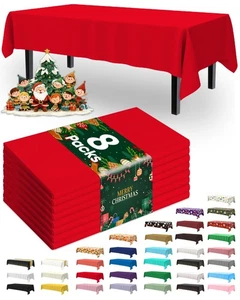 Pureegg Plastic Table Cloth Disposable 8 Pack, 54 x 108 Inch Table Cloths, Va... - Picture 1 of 5