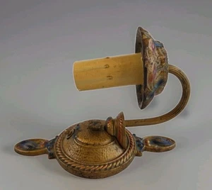 Antique Metal Wall Sconce Lamp Moe Bridges Art Nouveau Polychrome 9"T 1920's - Picture 1 of 24