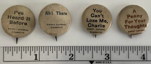 3 süße Caporal Zigarettenknöpfe / Pins 1890’er Jahre - Bild 1 von 2