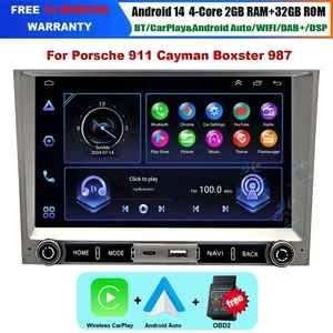 Für Porsche 911 997 Cayman Boxster 987 Autoradio GPS Sat Navi Android14 CarPlay - Bild 1 von 21