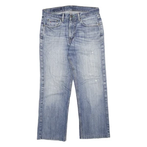 TOMMY HILFIGER Mens Jeans Blue Regular Straight Denim Medium W31 L26 Classic Zip - Picture 1 of 6