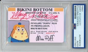 SPONGEBOB SQUAREPANTS MRS PUFF BIKINI LICENZA FIRMATO MARY JO CATLETT PSA DNA COA - Foto 1 di 2