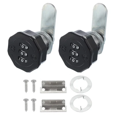 2x 13/16 "Kombinationsschrank Cam Lock Zylinder Passwort Codeschloss Schwarz - Bild 1 von 4
