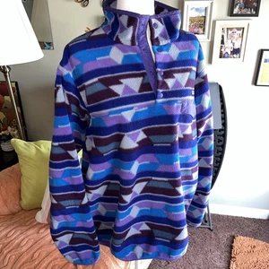 Patagonia Synchilla Snap-T Fleece Pullover Women's XL Purple Wild Desert Geo - Picture 1 of 9