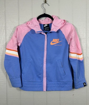 Nike Sportswear Heritage Chaqueta con Capucha Cremallera Completa Niñas Talla M Rosa/Azul Foto 1 de 4