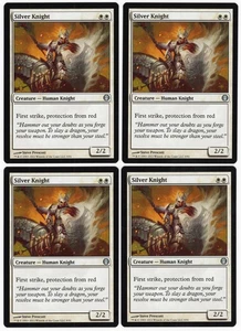 Silver Knight x4 4x Duel Decks: Knights vs. Dragons PLAYSET Creature MTG NM AZ1 - Picture 1 of 2