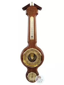 55cm Walnut Traditional Weather Station With Barometer Thermometer & Hygrometer - Picture 1 of 11