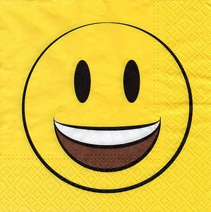 4 lose Servietten Motivservietten Serviettentechnik Lachender Smilie (1369) - Picture 1 of 1