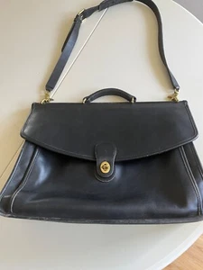 Coach Vintage 1996 Black Beekman Leather Briefcase Messenger Bag 5266 USA - Picture 1 of 12