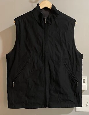 Chaleco Johnston & Murphy Forrado de Vellón Reversible Carcasa Suave Cremallera Para Hombres Grande Foto 1 de 4