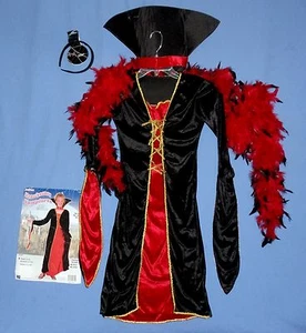 Renaissance costume dress girls 4-6-w/collar-headband-boa-Medieval-Queen-LOT-4 - Picture 1 of 10