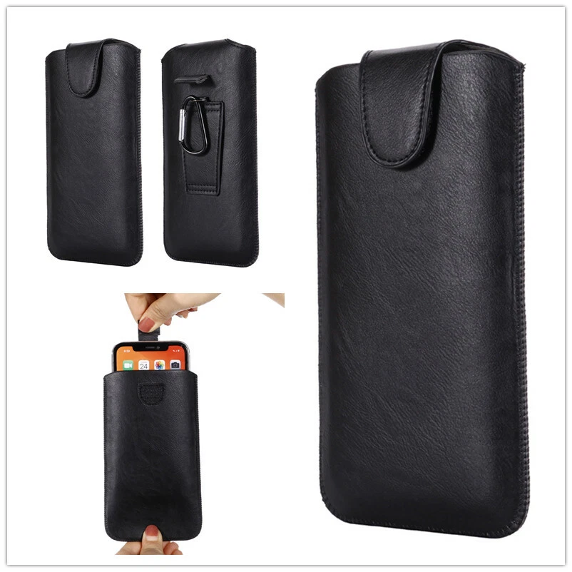 Funda delgada de cuero con cinturón para iPhone 12 Pro Max/12/11 Pro/XR/8 Foto 1 de 4