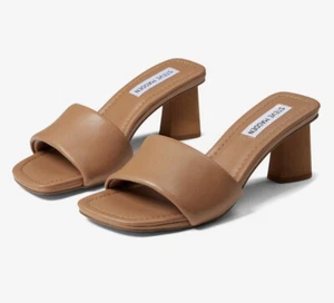 Steve Madden Women’s Shirline Heeled Slide Nude Sandals Shoes Size 7 - Picture 1 of 5