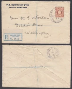 NUEVA ZELANDA 1915 KEVII 3d TRENTHAM CAMPAMENTO MILITAR CUBIERTA REGISTRADA (ID026/D65724) - Imagen 1 de 1