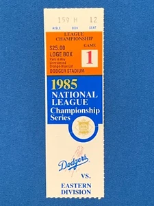 1985 NL Championship Series Game 1 LA Dodgers vs St. Louis Cardinals Ticket Stub - Picture 1 of 2