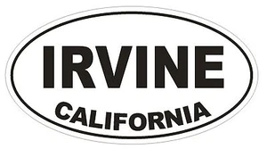 Irvine California Oval Bumper Sticker or Helmet Sticker D2859 Euro Oval - Picture 1 of 1