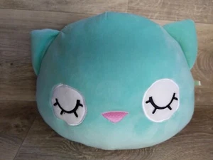 Dan Dee Squishy Soft Green White kitty Cat Plush Stuffed Animal Pillow 10" L - Picture 1 of 9