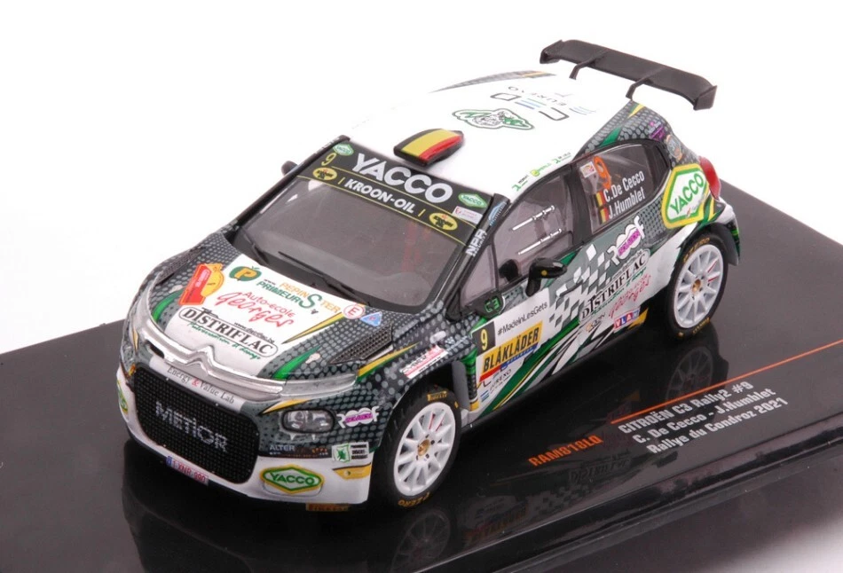 1 43 IXO Citroen C3 Rally2 #9 Rally Condroz 2021 C.De Cecco J.Humblet RAM818LQ