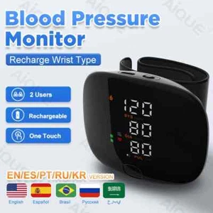 Automatic Digital Wrist Blood Pressure Monitor BP Machine Cuff LED Heart Rate - Picture 1 of 13