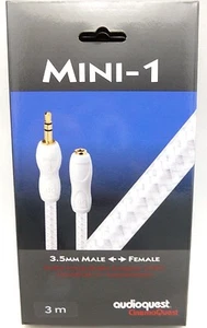 Audioquest Mini-1 3.5mm Male to 3.5mm Female Audio Interconnect Cable 3 meter - Picture 1 of 1