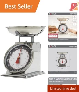 Precision Mechanical Food Scale - Stainless Steel Bowl, Measures Grams & Ounces - Picture 1 of 10