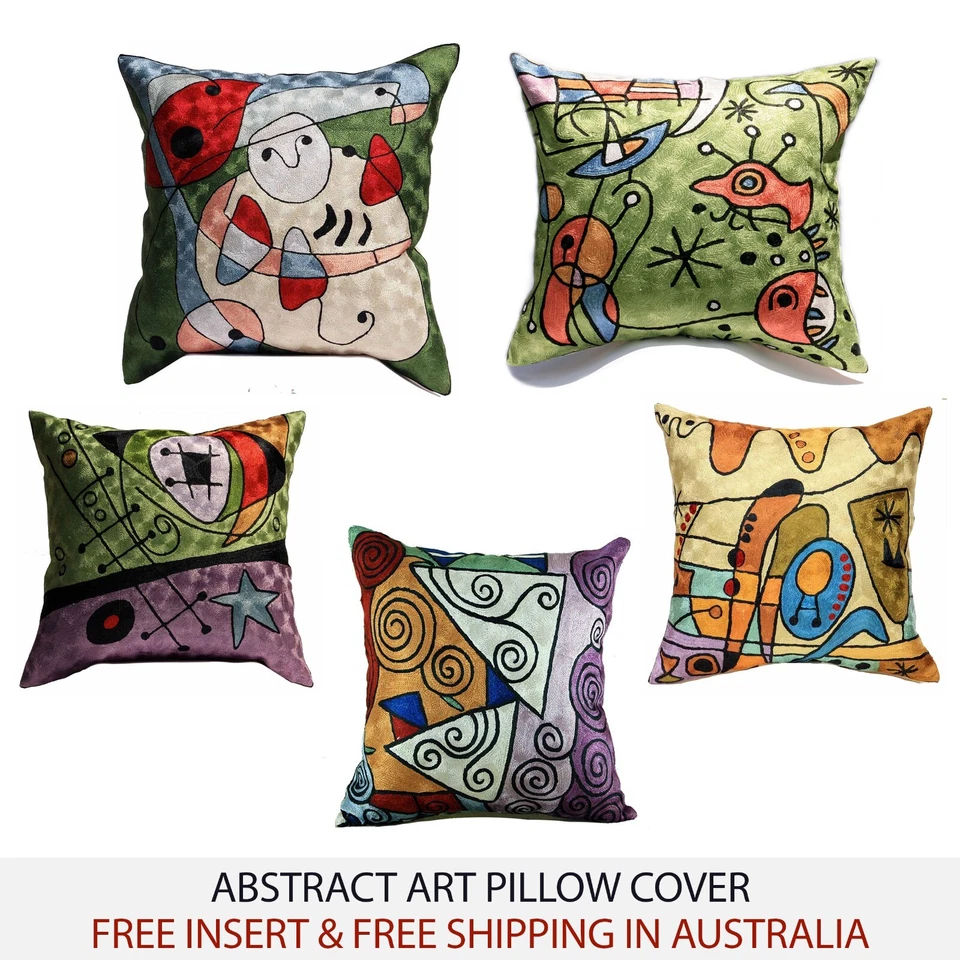 Arte Abstracto Miro Picasso Nórdico Premium Almohada 18" Funda de Cojín con Inserto Foto 1 de 1