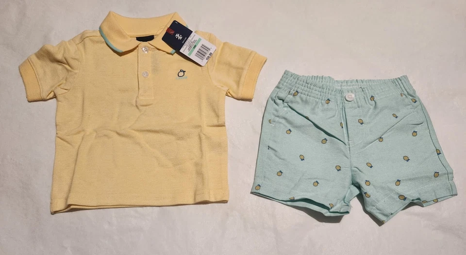 Новый с Ярлыками Izod лимон коротким рукавом шорты-поло наряд 2PC комплект 18 месяцев Baby Boy - Изображение 1 из 1