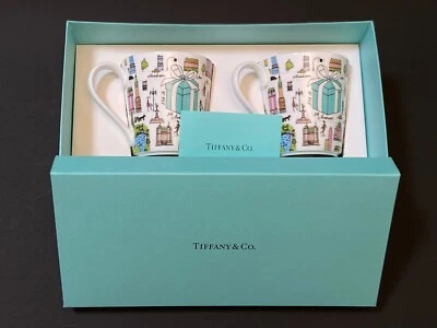 Juego de 2 tazas Tiffany & Co. 5th Avenue Bone China auténticas 210 ml con caja Foto 1 de 4