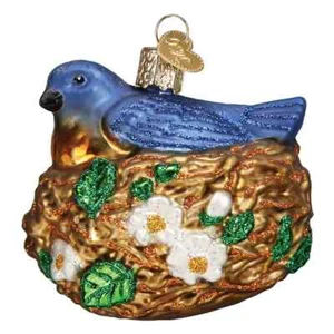 Old World Christmas BIRD IN NEST (16130) Glass Ornament w/ OWC Box - Picture 1 of 3