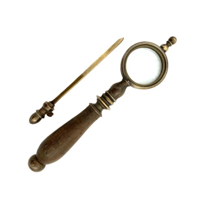 Lupa de escritorio italiana del siglo XIX con abrecartas Foto 1 de 4