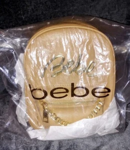 Bebe Backpack Purse Nude/Tan , Gold Logo - Picture 1 of 3