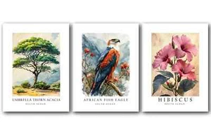 South Sudan National Symbols, Set of 3 Poster Prints, Wall Art Decor, Unframed - Picture 1 of 7