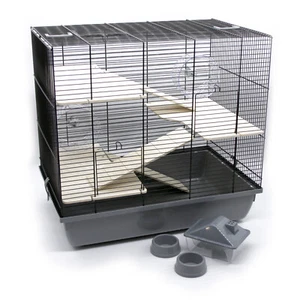 ZooPaul Nagerkäfig Hamsterkäfig XXL Zubehör grau Maus Kleintier Schlafhaus - Bild 1 von 8
