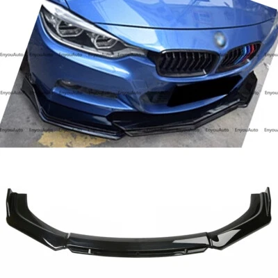 For BMW 740i 750i Series Front Bumper Lip Spoiler Splitter Glossy Black Foto 1 de 4