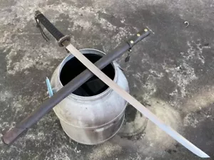 Espada de colección del ejército japonés samurai katana hoja firmada militar vaina de óxido - Imagen 1 de 18