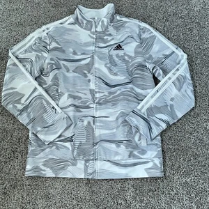 Adidas Jacket Boys Large (14-16) White Track Coat Zip Casual Kid Youth - Picture 1 of 6
