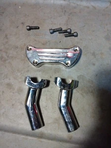 Harley-Davidson Used Chrome Handlebar Risers handlebar clamp pull back chrome - Picture 1 of 12