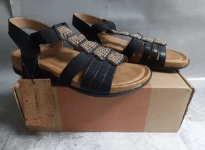 Heavenly Feet Salzwasser Damen-Sandalen schwarz Damen Schnalle Litesoles Größe UK 4 - Bild 1 von 4