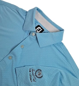 FootJoy Camicia Uomo Golf Performance Collo Bottoni Pois Blu Large - Foto 1 di 8