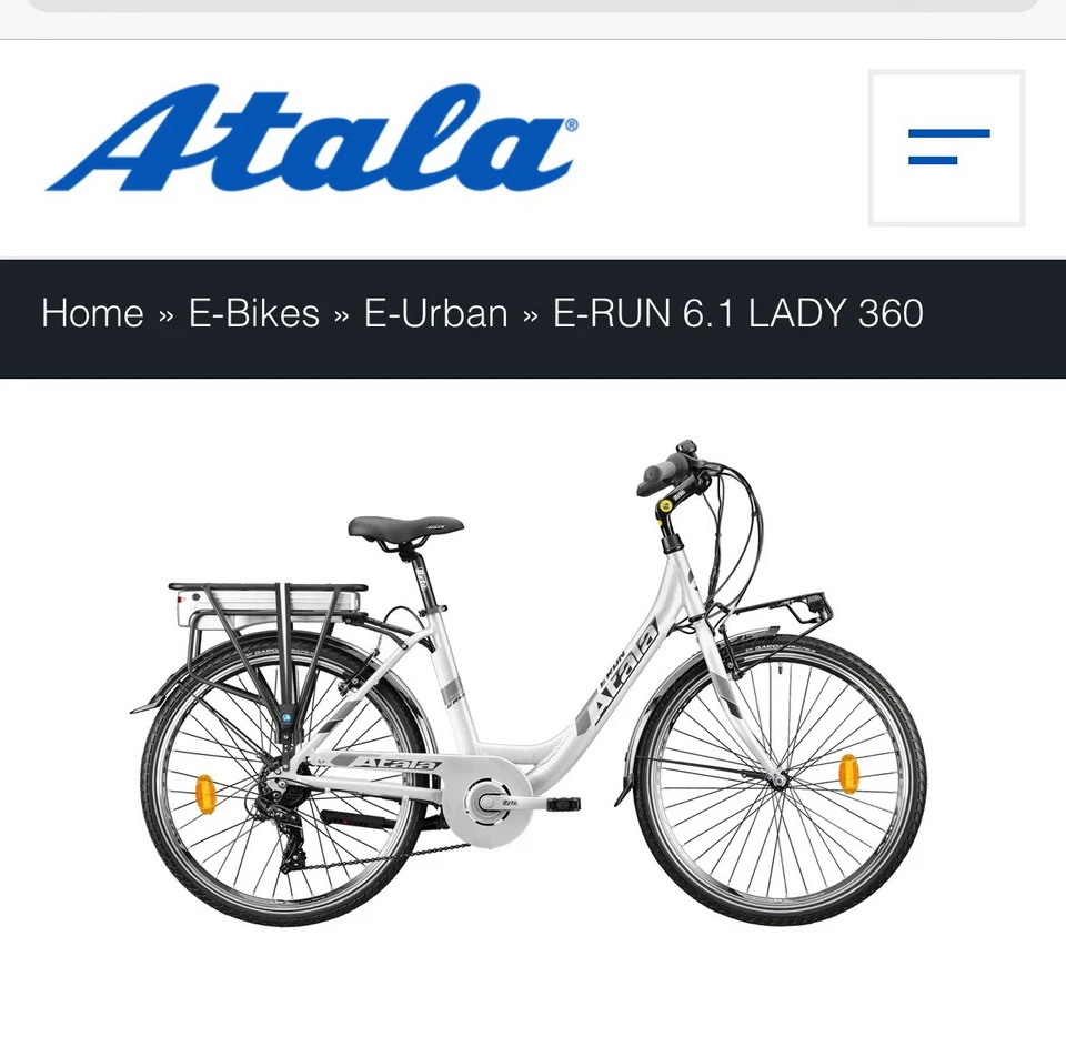 Bici Atala e-bike ebike urban e run 6.1 26 lady 360 elettric Pedalata assistita - Immagine 1 di 2