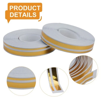2pcs Auto Righe Adesivi Antigraffio Raffreddamento Stile Doppio Linea Oro - Immagine 1 di 4