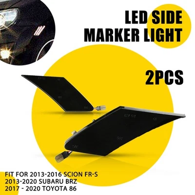 2 Piezas Para 2013-2016 Scion FR-S Lente Ahumada Frontal LED Guardabarros Luces Marcadoras Laterales Foto 1 de 4