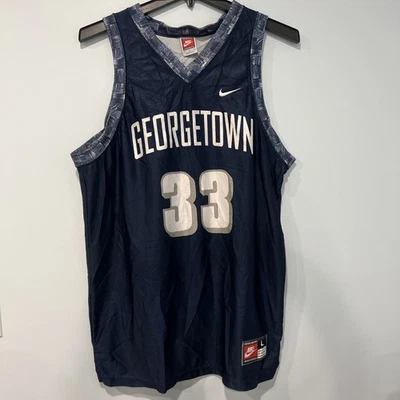 Camiseta deportiva vintage Nike Team auténtica Georgetown Hoyas Patrick Ewing #33 talla L EE. UU. Foto 1 de 4