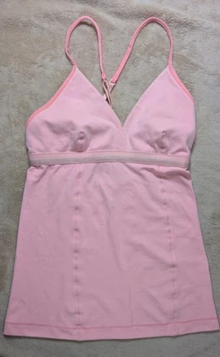 Lululemon tank top women's size 2 activewear pale pink peach color built in bra  - Image 1 of 4