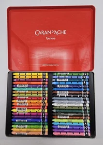 Caran d'Ache Neocolor II AQUARELLE wasserlösliche Pastelle 40 Farben ~ geöffnet NEU - Bild 1 von 8
