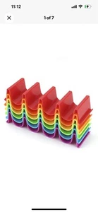 Taco Shell Holder Stand Hard Dishwasher Top Rack Safe Set Of 6 Multicolour NEW - Picture 1 of 2