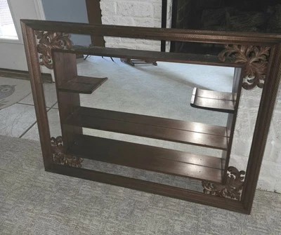 1960's MCM Shelving Unit, Mirrored Shadow Box, Knick Knack Shelf Ready To Hang - Image 1 of 4
