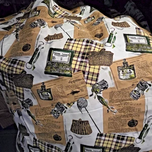 Jo-Ann Stoffe Vintage Angelartikel Druck Baumwolle 3 1/3 Yard mal 44" ungewöhnlich - Bild 1 von 4